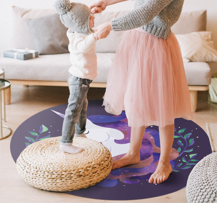 Mystisk enhjørning Vinyl teppe flere barn - Tenstickers