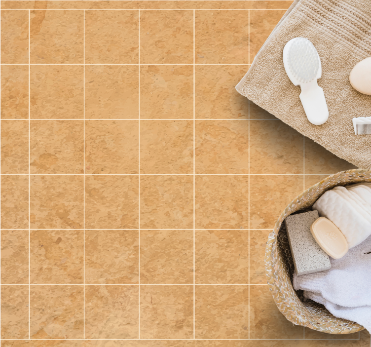 Naturlig beige utseende Vinyl teppe steiner - Tenstickers