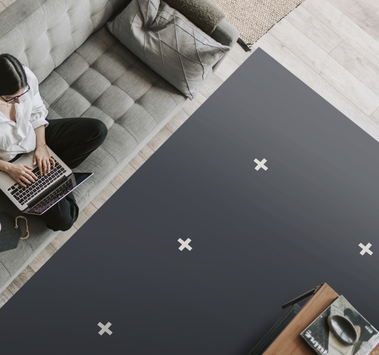 Nordisk stil svart pluss skilt vinyl teppe - Tenstickers