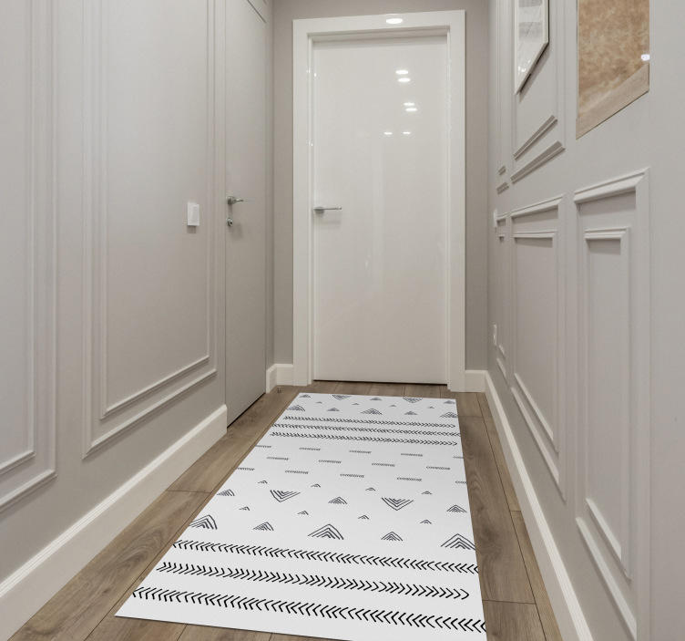 Nordiske sorte og hvite striper vinyl teppe - Tenstickers