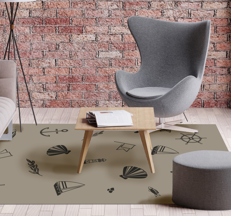 Nordisk stil tegninger på sand nordisk vinyl teppe - Tenstickers