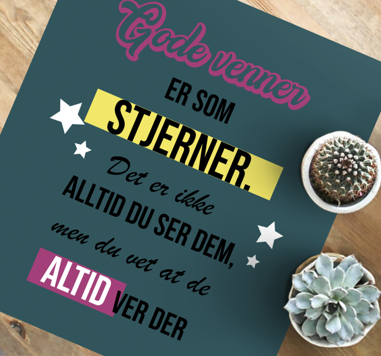 Gode venner er som stjerner vinyl teppe - Tenstickers