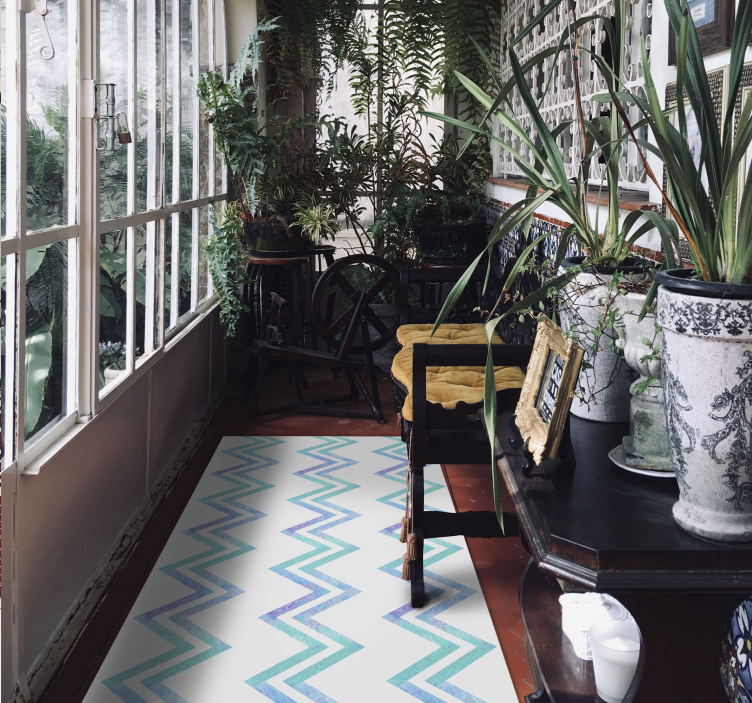 Nyanser av blå stein sikksakk stein gulvfliser - Tenstickers