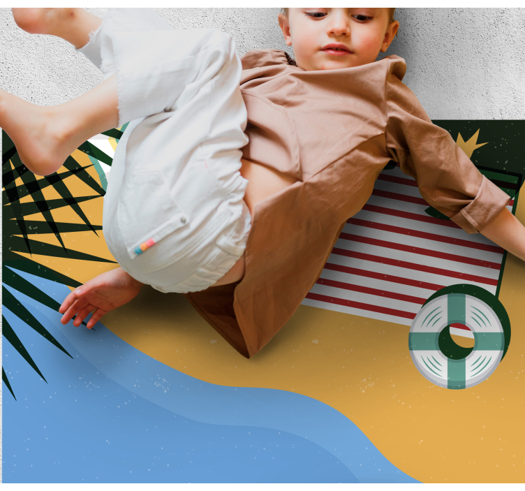 Old school vintage strand natur vinyl teppe - Tenstickers