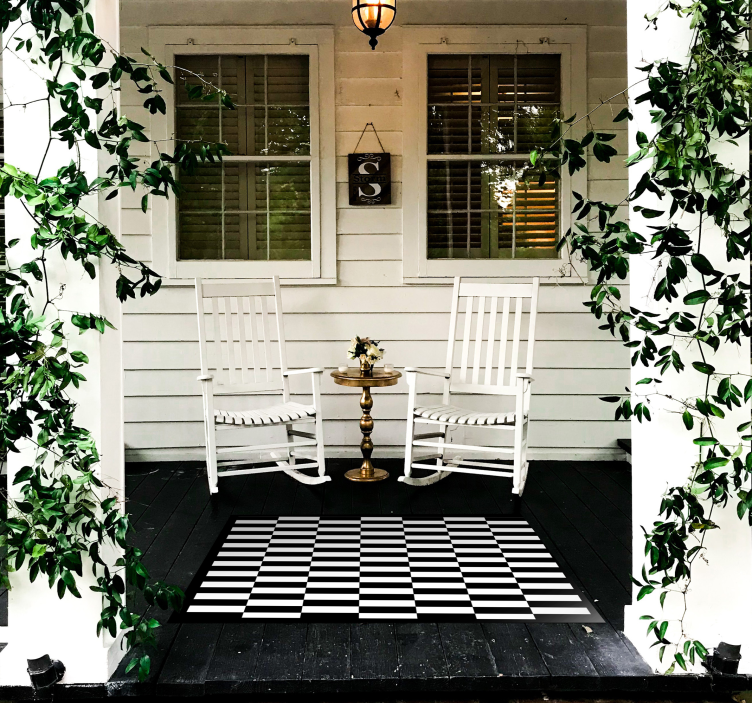 Optiske illusjon striper geometriske vinyl teppe - Tenstickers