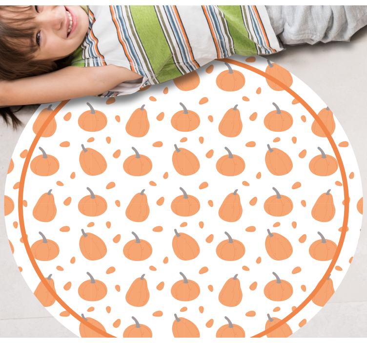 Oransje gresskar mønster vinyl teppe kjøkken - Tenstickers