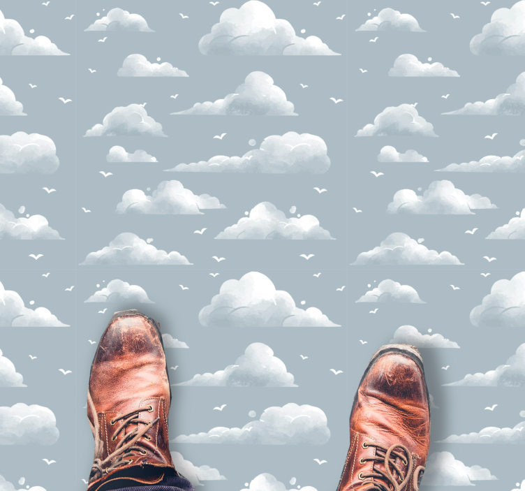 Overskyet himmelmønster vinyl teppe baby - Tenstickers