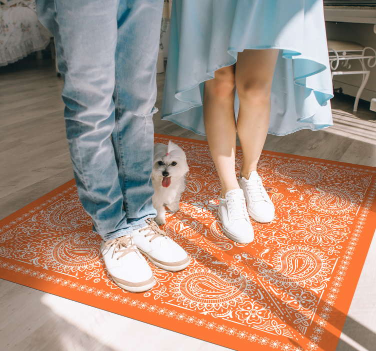 Paisley fliser vinyl stue teppe - Tenstickers