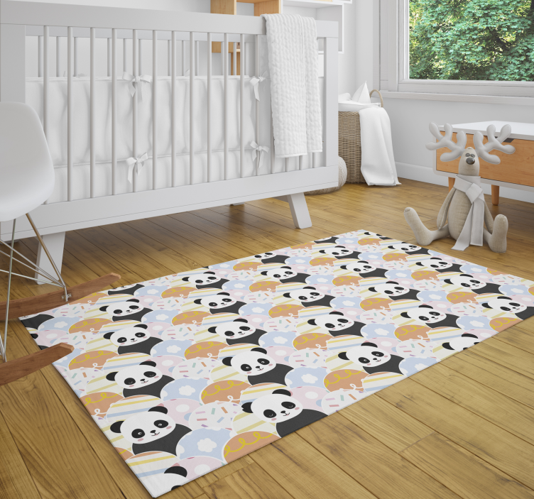Panda lekeplassmønster vinyl teppe baby - Tenstickers