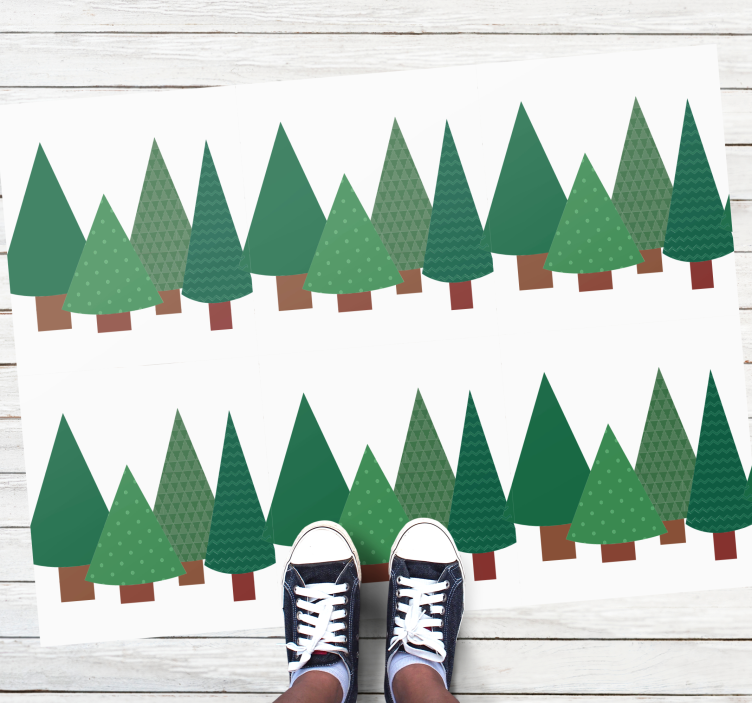 Patchwork juletre mønster vinyl teppe vintage - Tenstickers