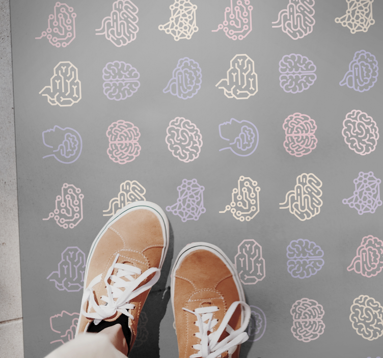 Pedagogiske hjernemønstre Vinyl teppe flere barn - Tenstickers