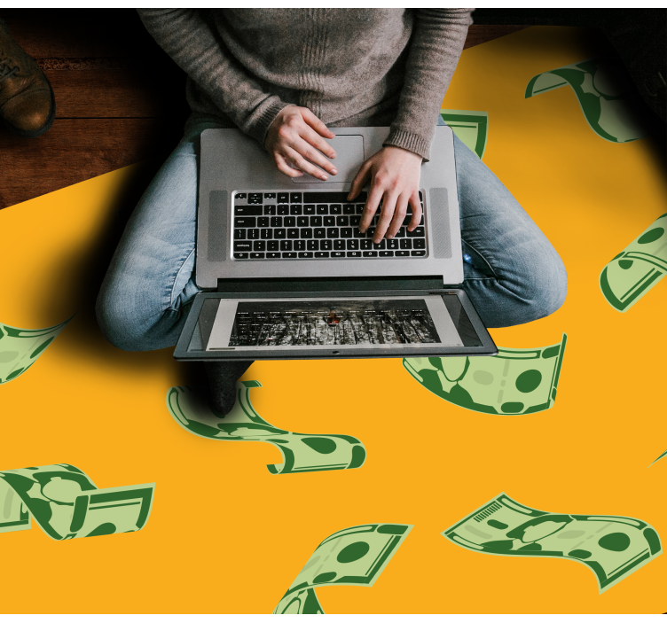 Pengestrømmønster vinyl teppe moderne - Tenstickers