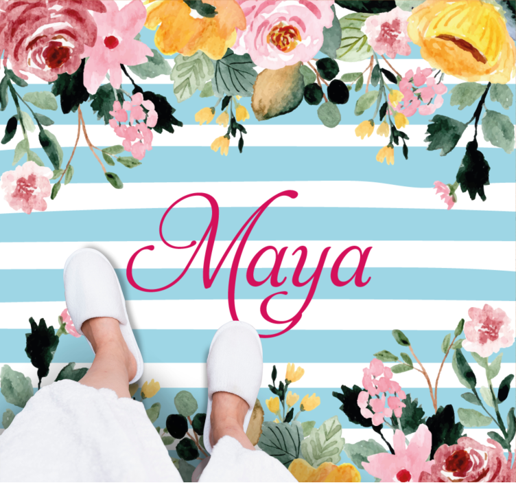 Tilpasset botanisk design vinyl teppe soverom - Tenstickers