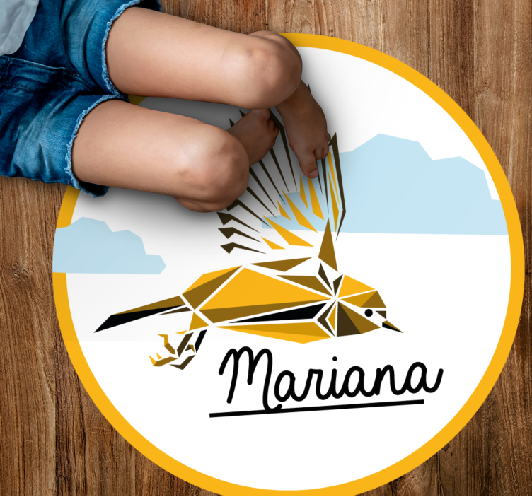 Personlig fugl vinyl teppe med navn - Tenstickers