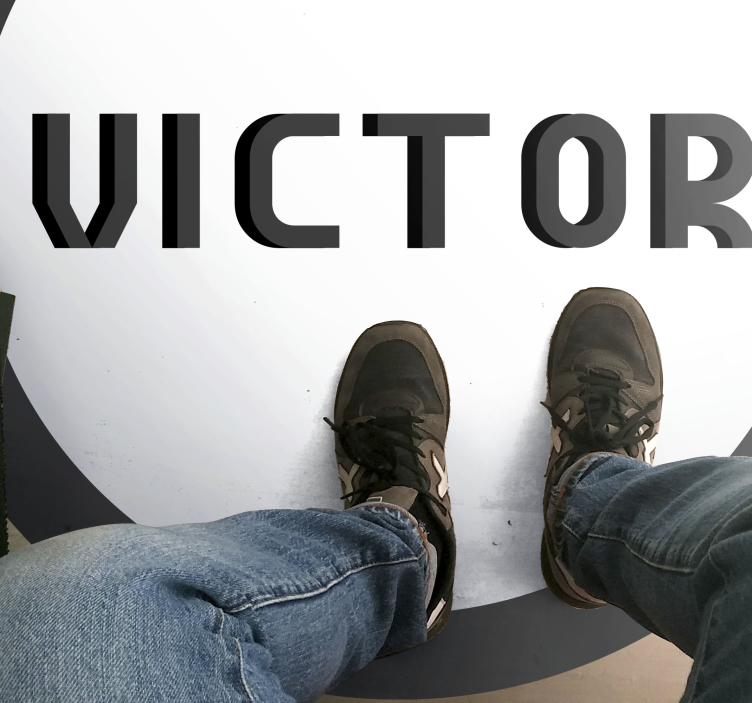 Personlig monogram vinyl teppe med navn - Tenstickers