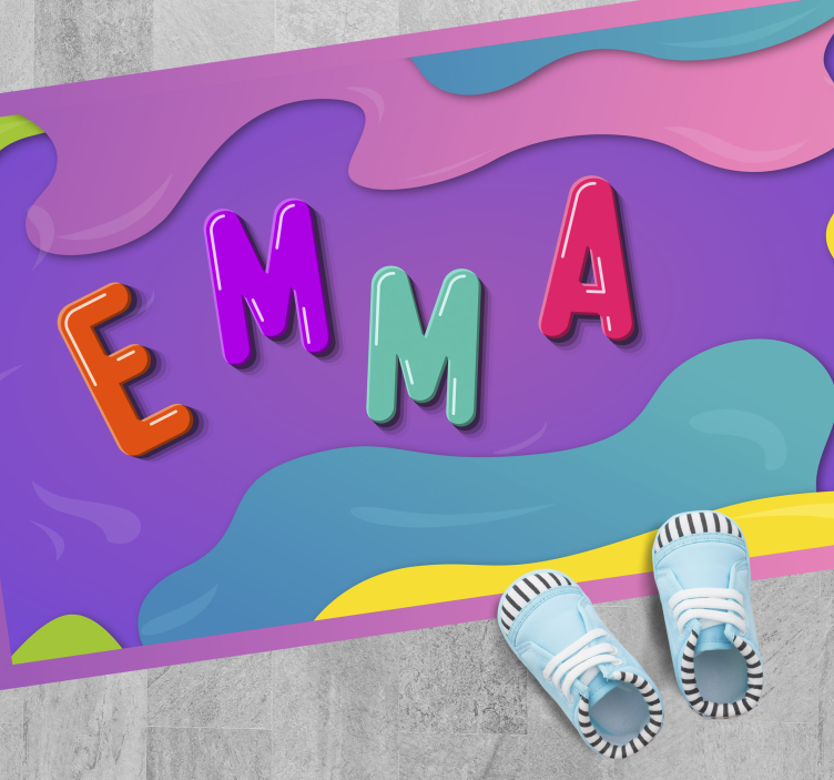 Personlig navn vinyl teppe med navn - Tenstickers