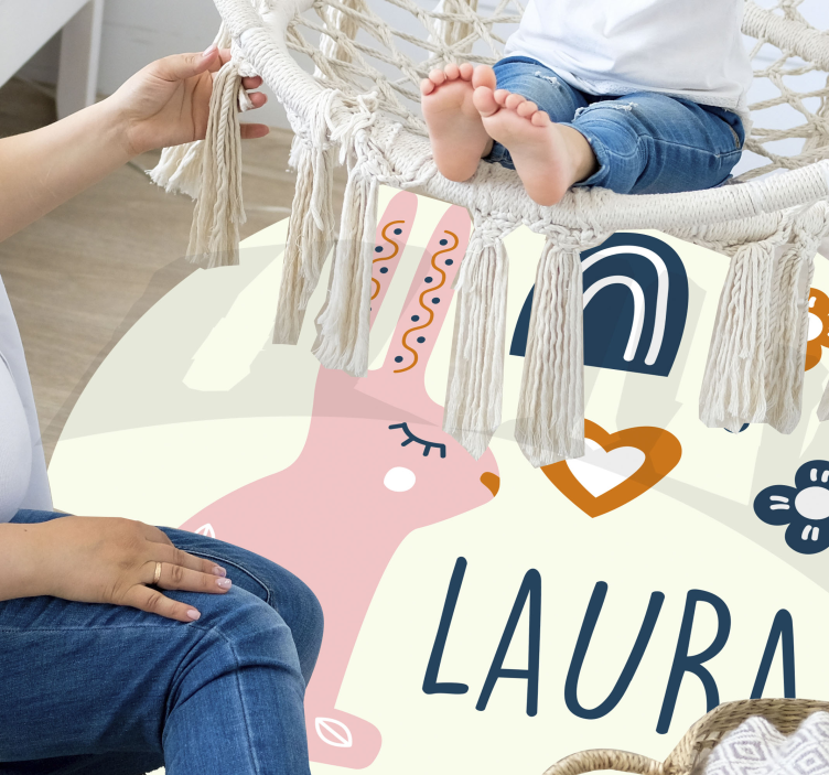 Personlig søt kanin personlig matte - Tenstickers