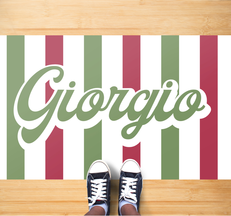Italiensk flagg vinyl teppe med navn - Tenstickers