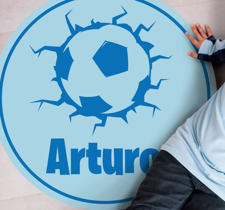 Nebbende fotballball med navn Vinyl teppe flere barn - Tenstickers