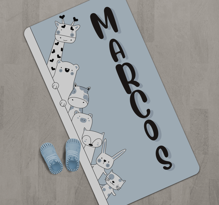 Personlige skapninger vinyl teppe med navn - Tenstickers