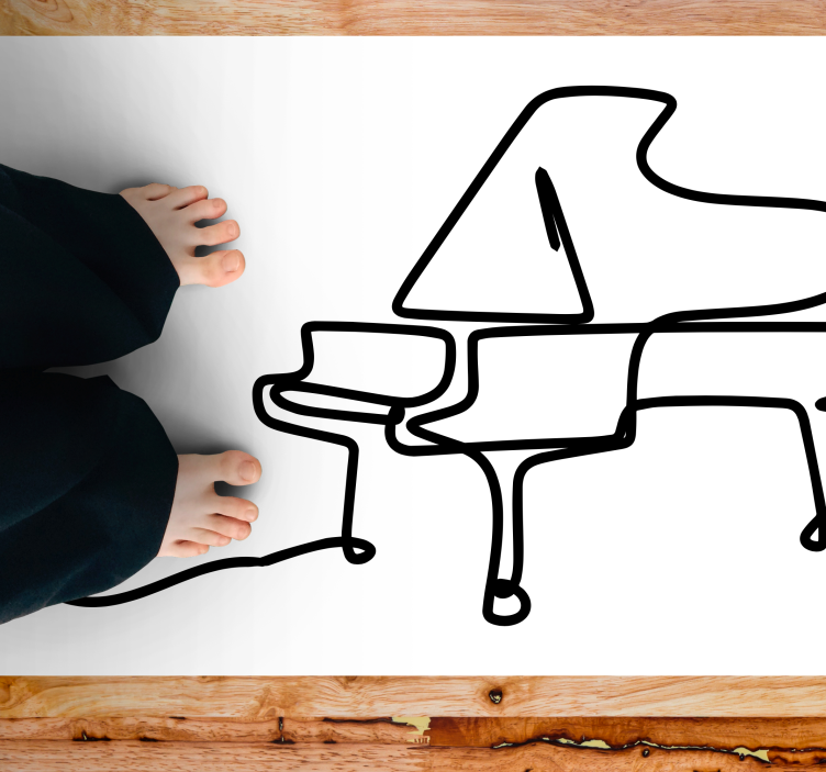 Piano line art søt design vinyl teppe moderne - Tenstickers