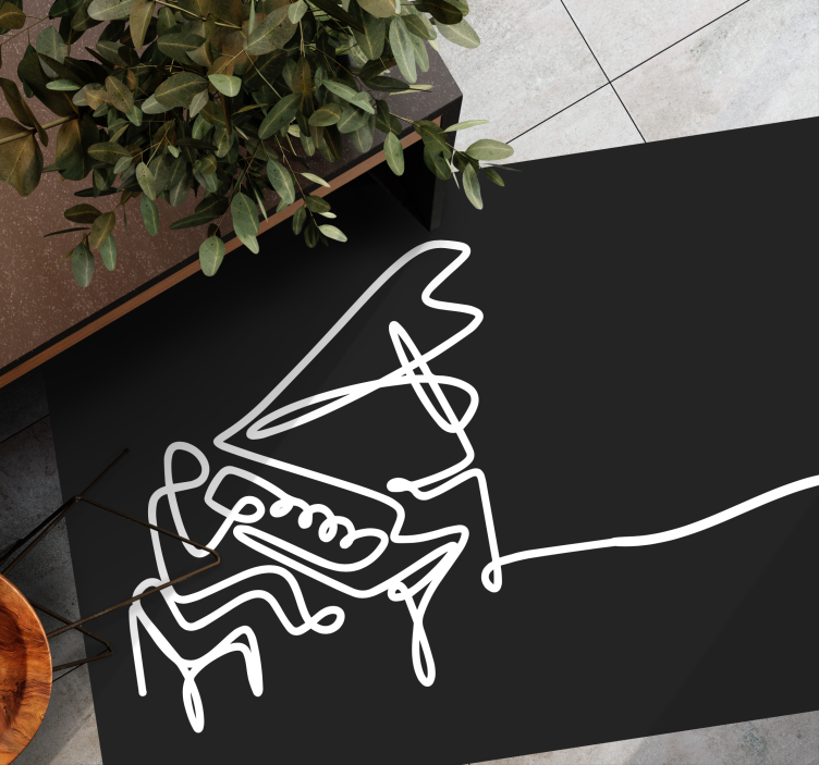 Piano linjekunst vinyl teppe moderne - Tenstickers