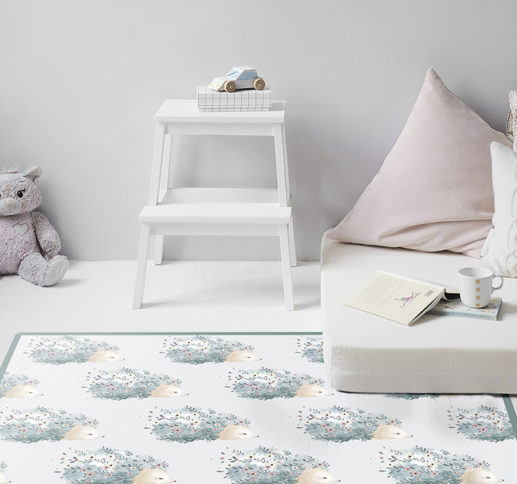 Pinnsvin blomstermønstre vinyl teppe baby - Tenstickers