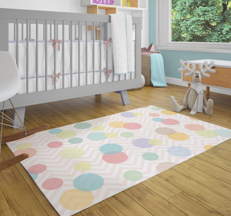 Polka dots pastell nyanser babyer vinyl teppe - Tenstickers