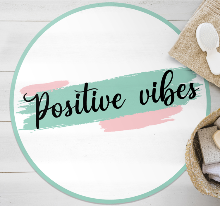 Positive vibes tilpasset vinyl teppe - Tenstickers