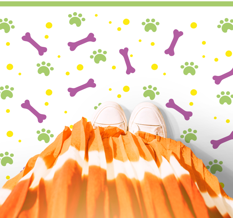 Poteavtrykk moro Vinyl teppe flere barn - Tenstickers