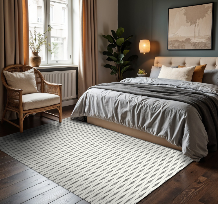 rabaul ikat grå og beige vinyl teppe moderne - Tenstickers