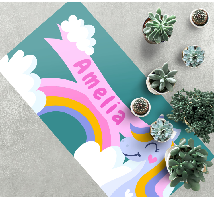 Regnbue enhjørningskostyme Vinyl teppe flere barn - Tenstickers