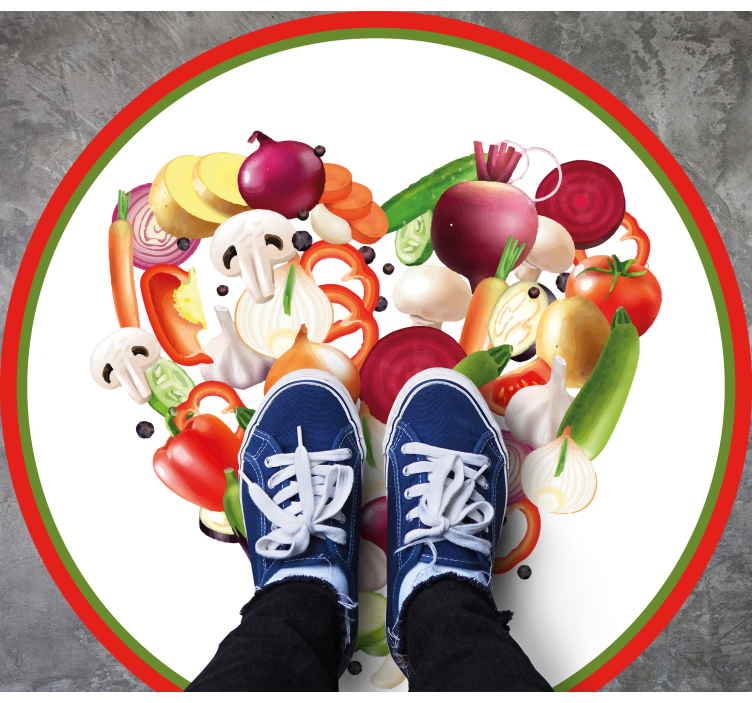 Realistisk grønnsakshjerte vinylteppe - Tenstickers