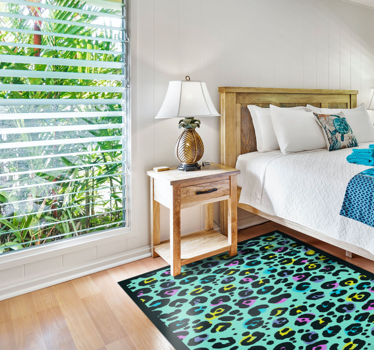 Regnbueleopard vinyl teppe dyreavtrykk - Tenstickers