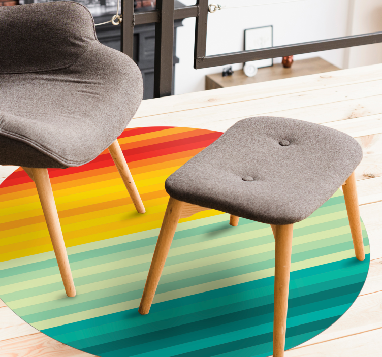 Regnbuestriper sirkler Vinyl teppe striper - Tenstickers