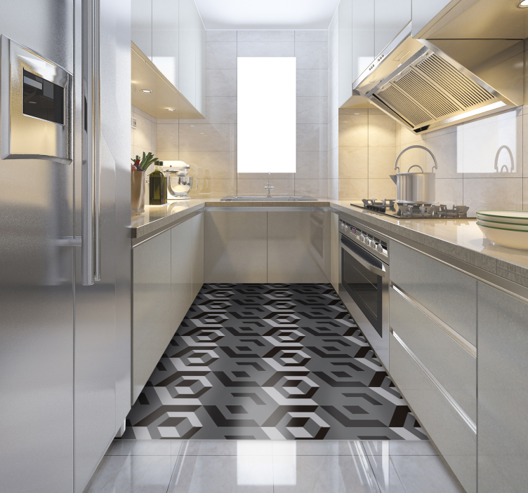 Rektangulært geometrisk vinylteppe - Tenstickers