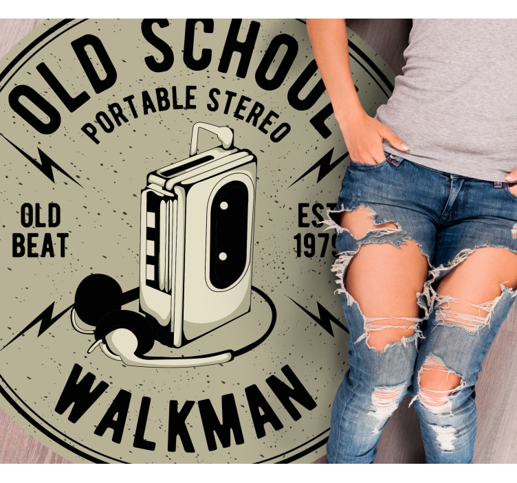 Retro bærbar stereo vinyl teppe vintage - Tenstickers