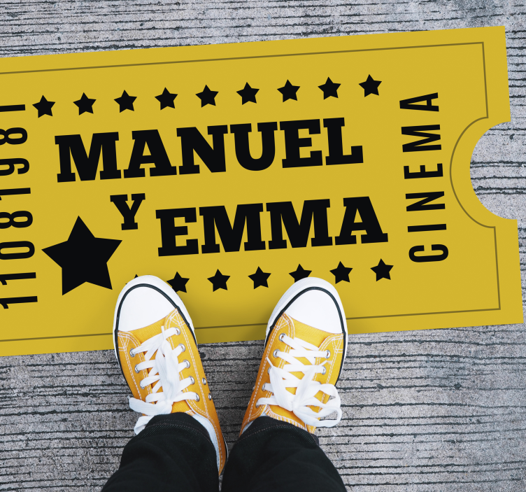 Retro billett kino personlig vinyl teppe - Tenstickers