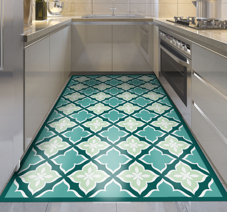 Retro fliser mønster vinylteppe moderne teppe - Tenstickers