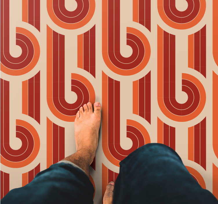 Retro geometrisk mønster geometriske vinyl teppe - Tenstickers