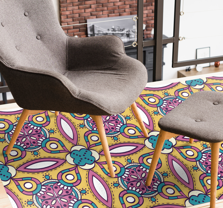 Retro mandalas vinyl teppe - Tenstickers