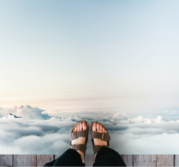 Ro i skylandskapet vinyl teppe natur - Tenstickers