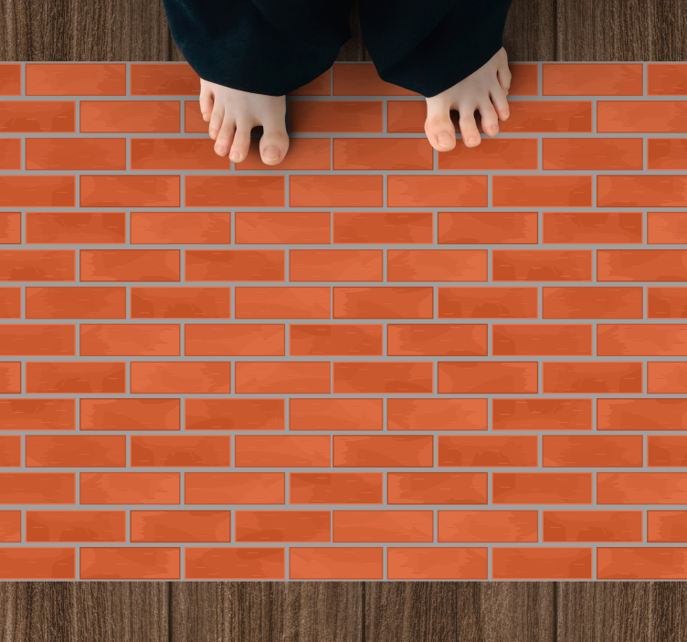 Rød murstein mønster vinyl teppe tekstur - Tenstickers