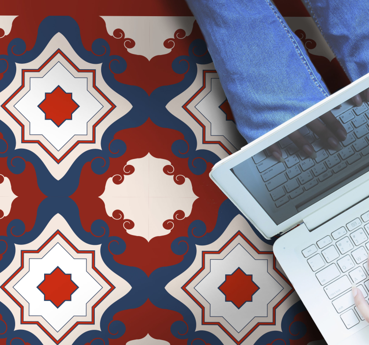 Rød vintage fliser mosaikk fliser - Tenstickers