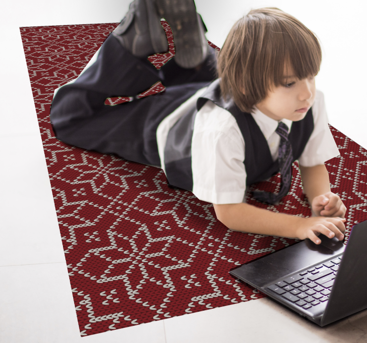 Rødt dekorativt mønster vinyl teppe baby - Tenstickers