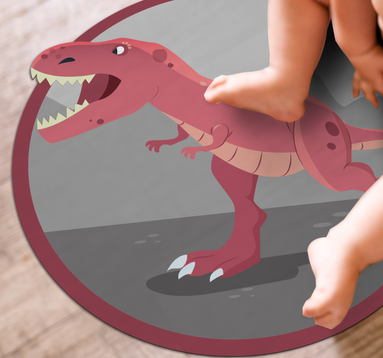 Rødt dinosaurbrøl 3d vinylteppe - Tenstickers