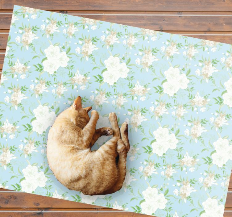 Rolig floral eleganse vinyl teppe blomster og planter - Tenstickers