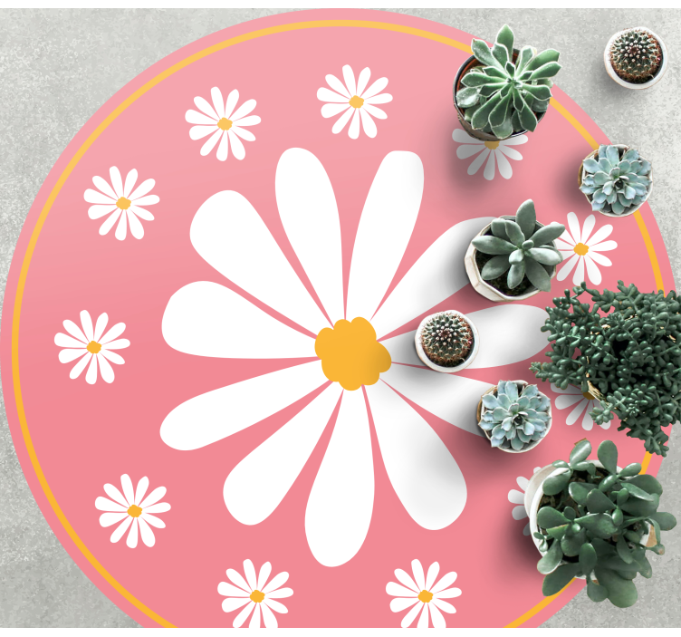 Rosa blomsteroppsats vinyl teppe blomster og planter - Tenstickers