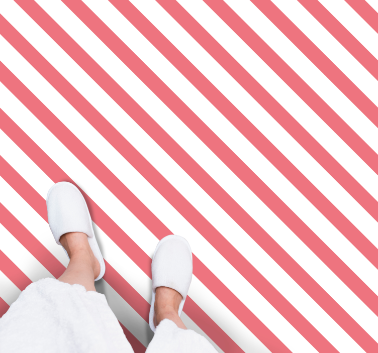 Rosa og hvitt mønster Vinyl teppe striper - Tenstickers