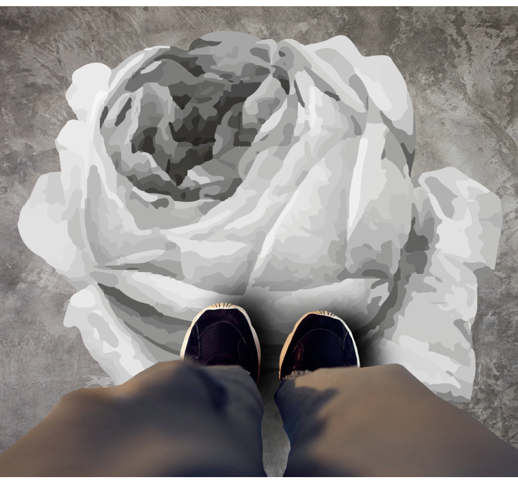 Roseblomst vinyl teppe blomster og planter - Tenstickers